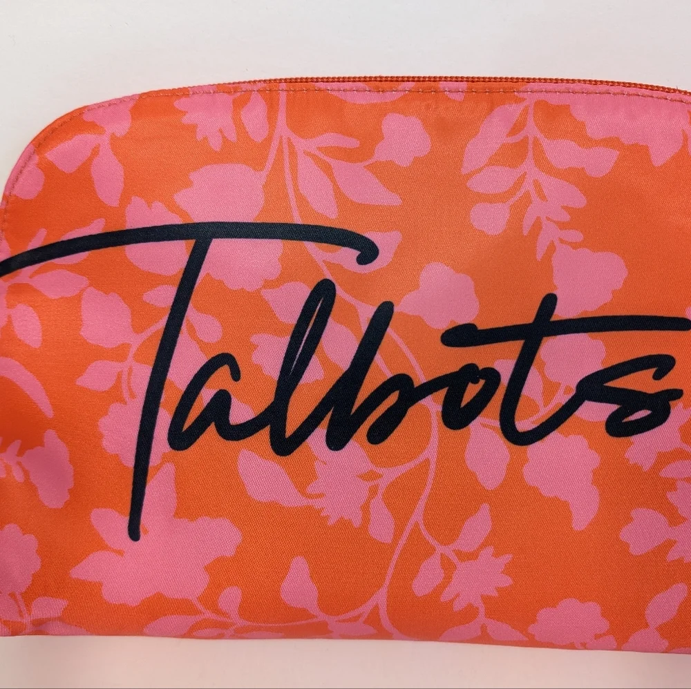 Talbots Cosmetic Bag NEW Logo Floral Print Women Travel Gift Jewelry Makeup